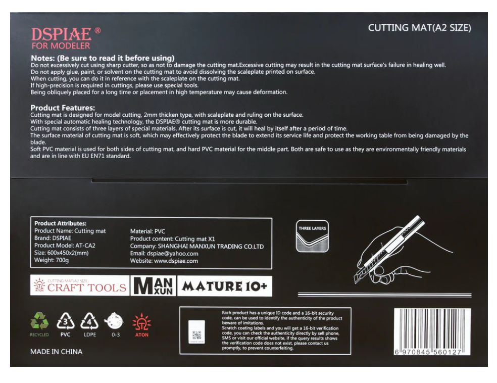 DSPIAE Cutting Mats with Scale Plate and Ruling on the Surface