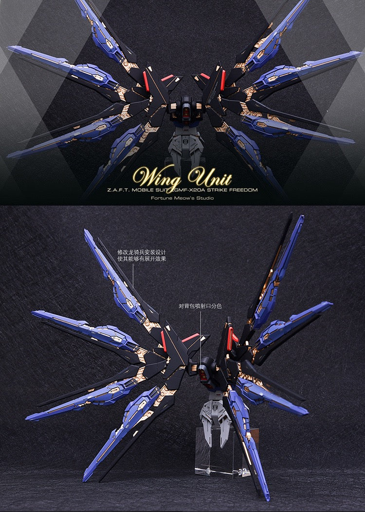 Fortune Meow’s 1/100 Strike Freedom Gundam Conversion Kit full set