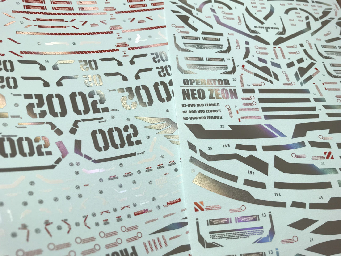 HG NEO ZEON NT HOLO WATER DECAL