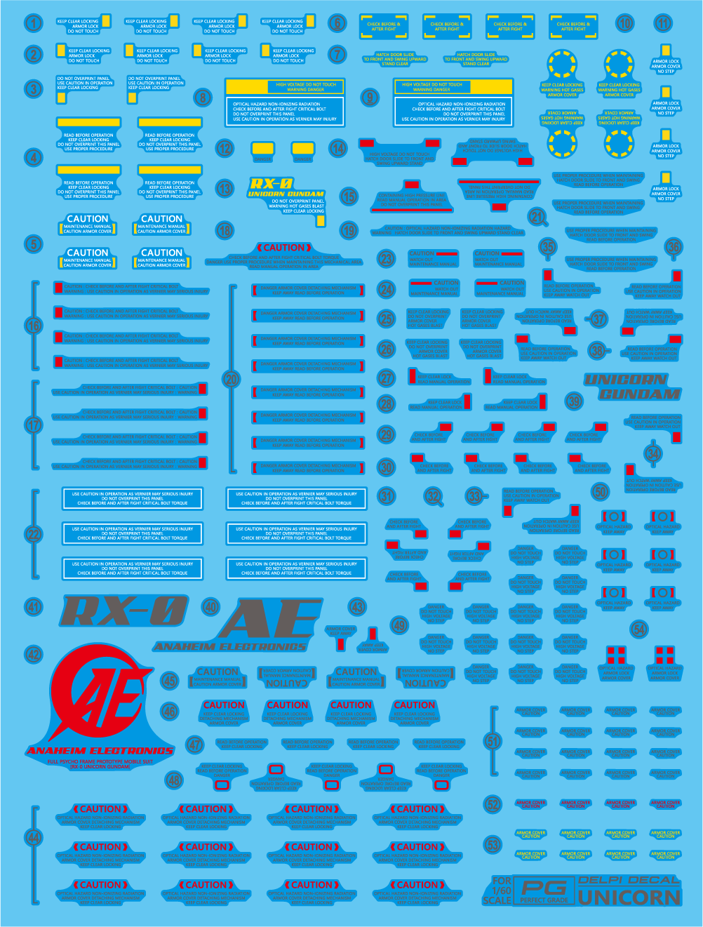 PG UNICORN MANUAL (NORMAL) WATER DECAL