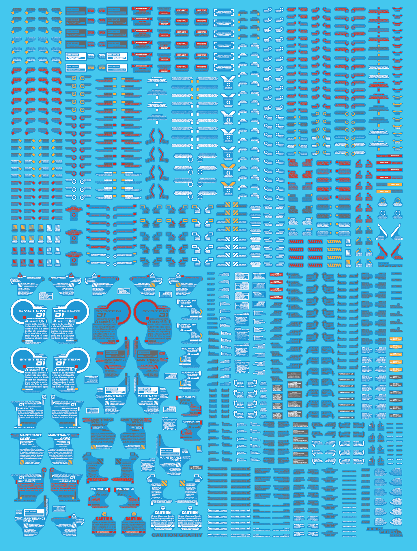 CAUTION 3 kinds collection HOLOGRAM WATER DECAL