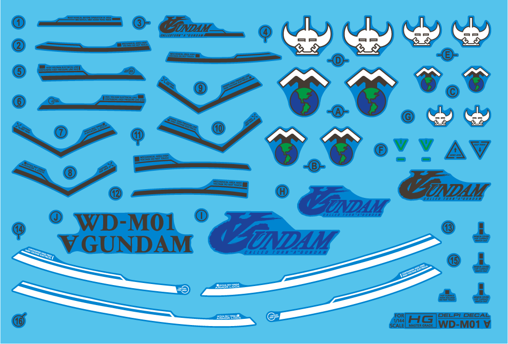 HG Turn A (Normal/HOLO) WATER DECAL