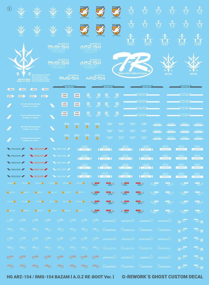 G-REWORK - [HG] BAZAM RE.BOOT Ver.(ARZ-154/RMS-154 FULL SET) Water Decal