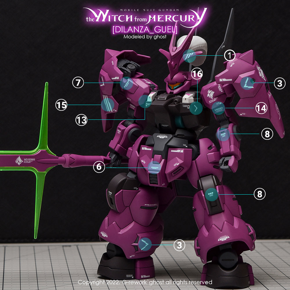 G-REWORK - [HG] [ the witch from mercury]  Guel's Dilanza Water Decal