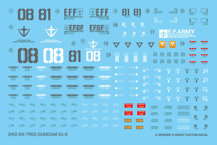 G-REWORK - [HG] 08th TEAM RX-79[G]Ez-8 GUNDAM Water Decal