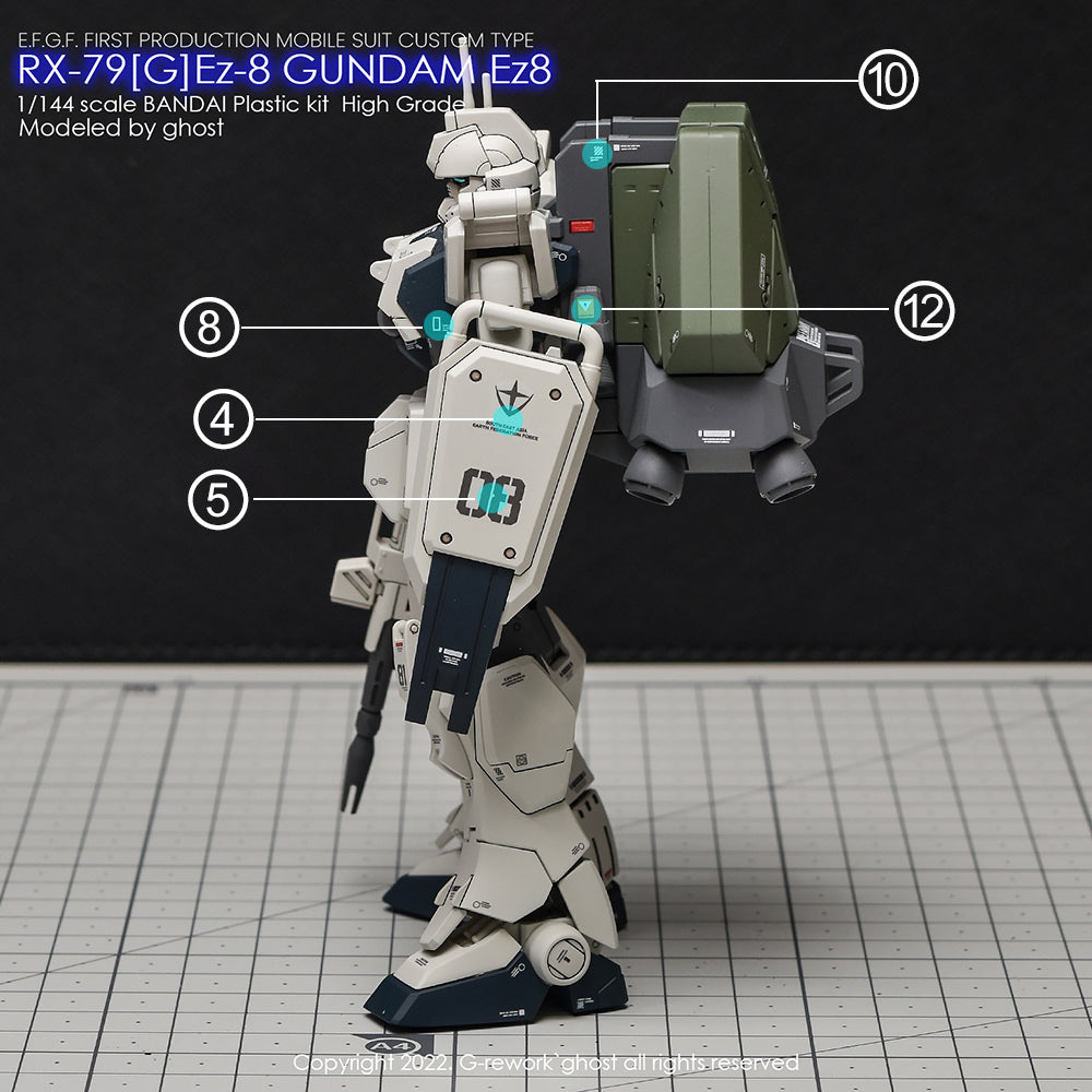 G-REWORK - [HG] 08th TEAM RX-79[G]Ez-8 GUNDAM Water Decal