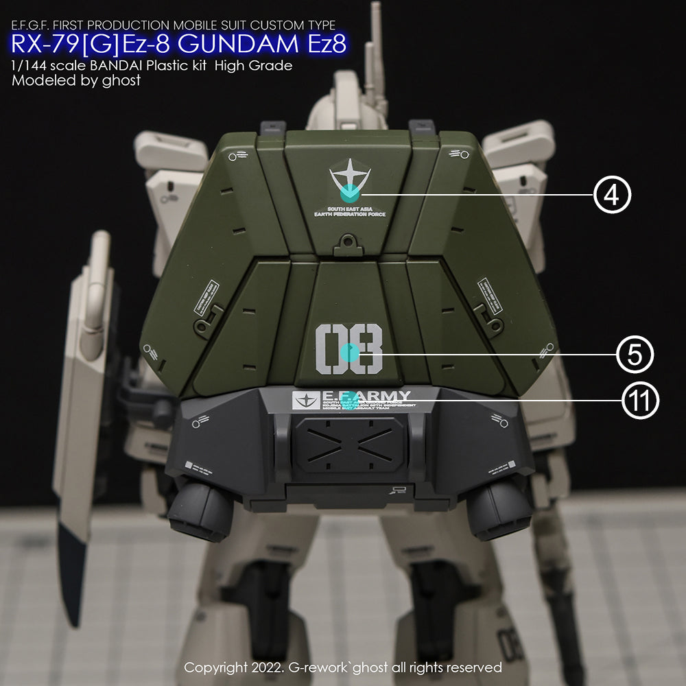 G-REWORK - [HG] 08th TEAM RX-79[G]Ez-8 GUNDAM Water Decal