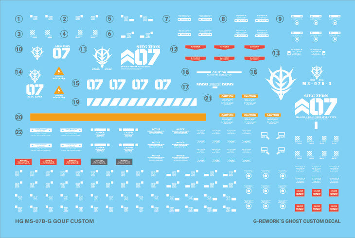 G-REWORK - [HG] MS-07B GOUF CUSTOM Water Decal