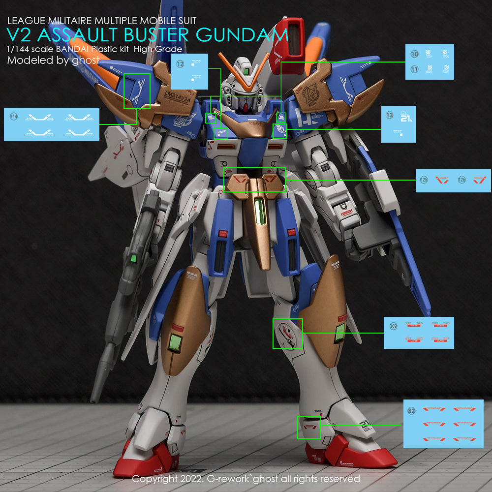 G-REWORK - [HG] V2 ASSAULT BUSTER GUNDAM Water Decal