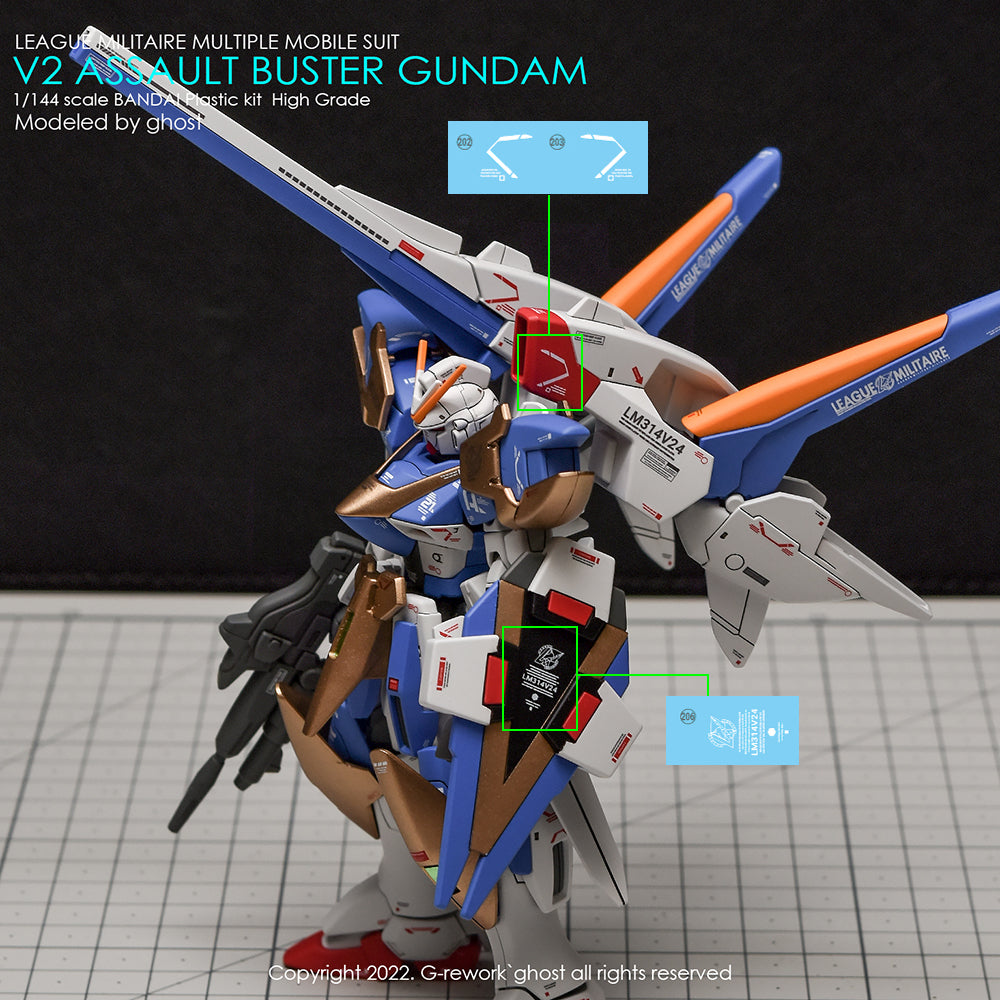 G-REWORK - [HG] V2 ASSAULT BUSTER GUNDAM Water Decal