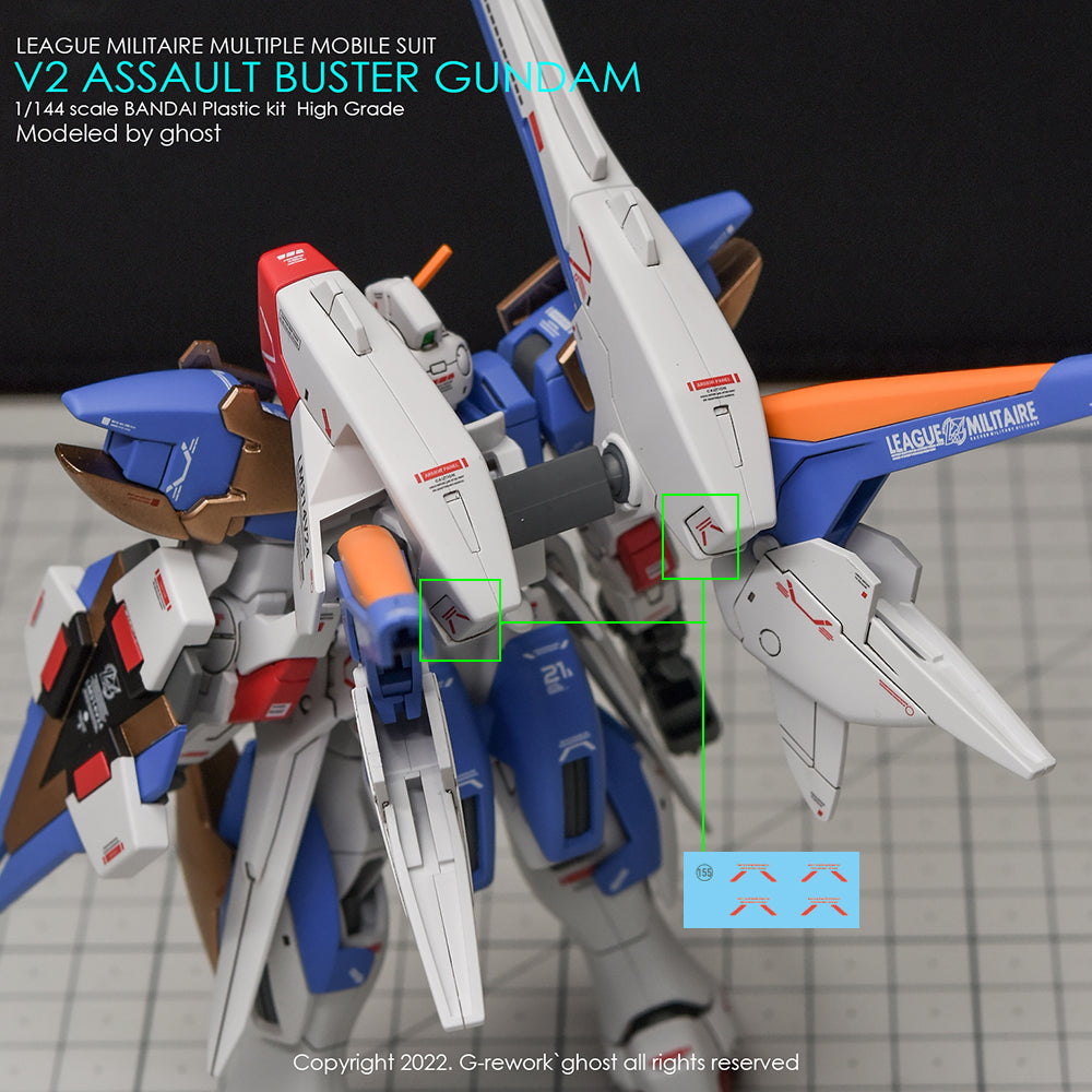 G-REWORK - [HG] V2 ASSAULT BUSTER GUNDAM Water Decal