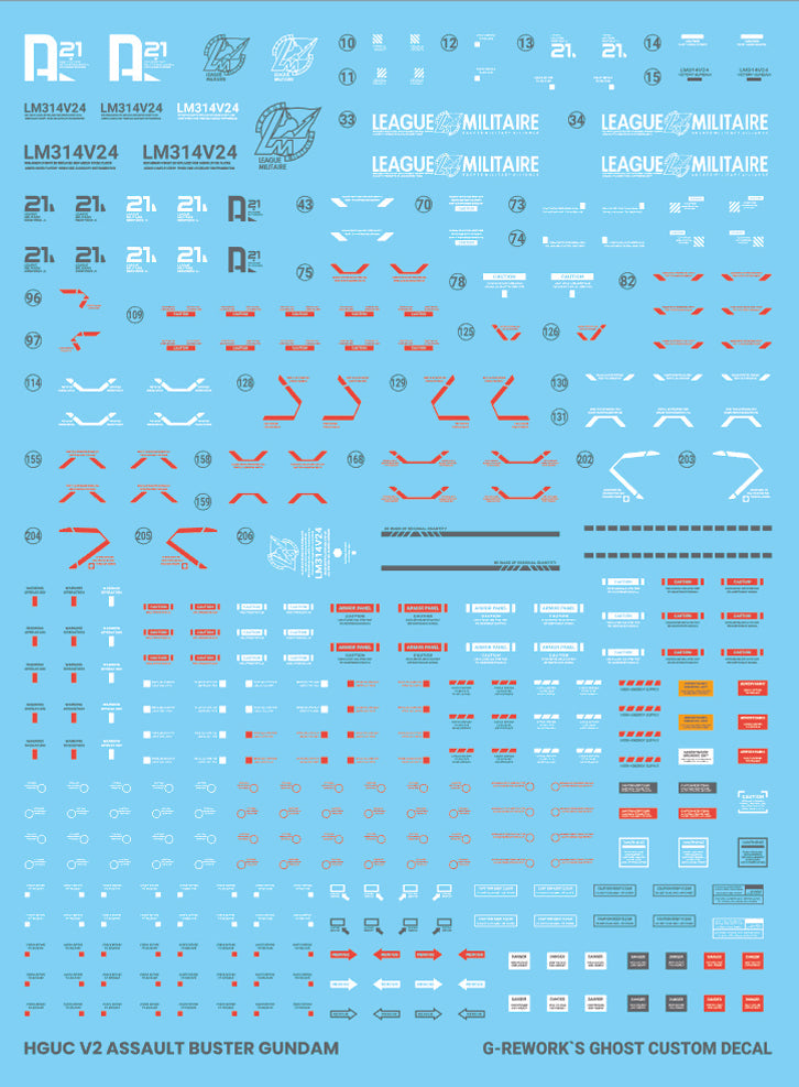 G-REWORK - [HG] V2 ASSAULT BUSTER GUNDAM Water Decal