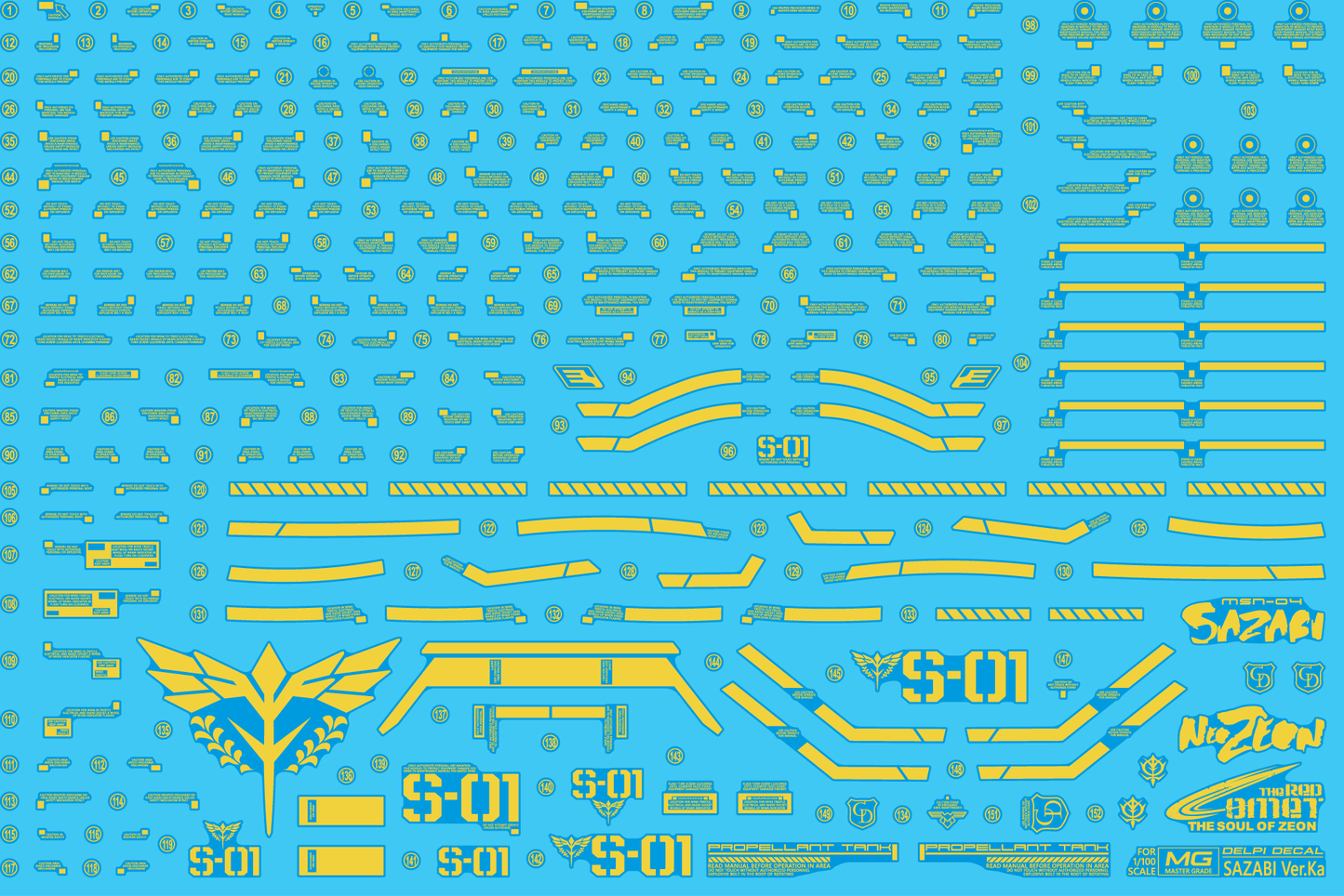 MG SAZABI ALL HOLO WATER DECAL