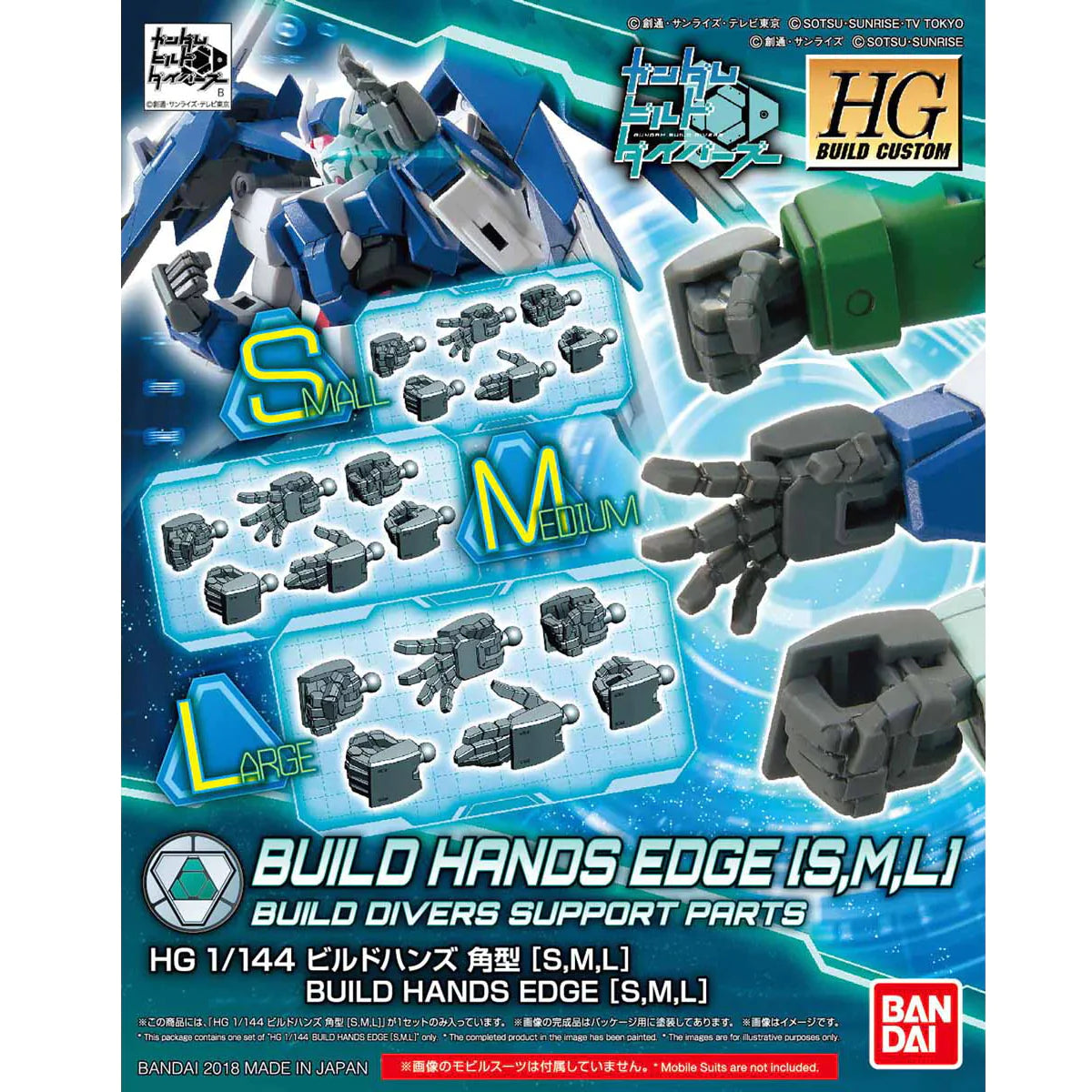 HGBC 1/144 #43 Build Hands (Edge) S, M, L