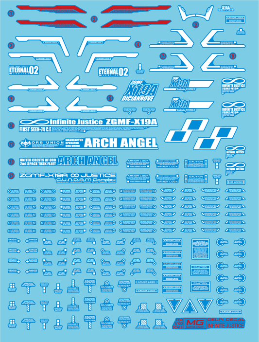 MG Infinite Justice WATER DECAL