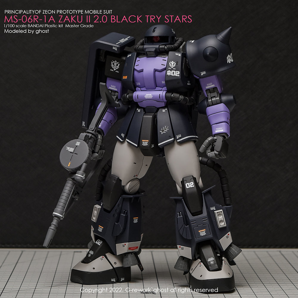 G-REWORK - [MG] BLACK TRY STARS ZAKU 2.0 Water Decal