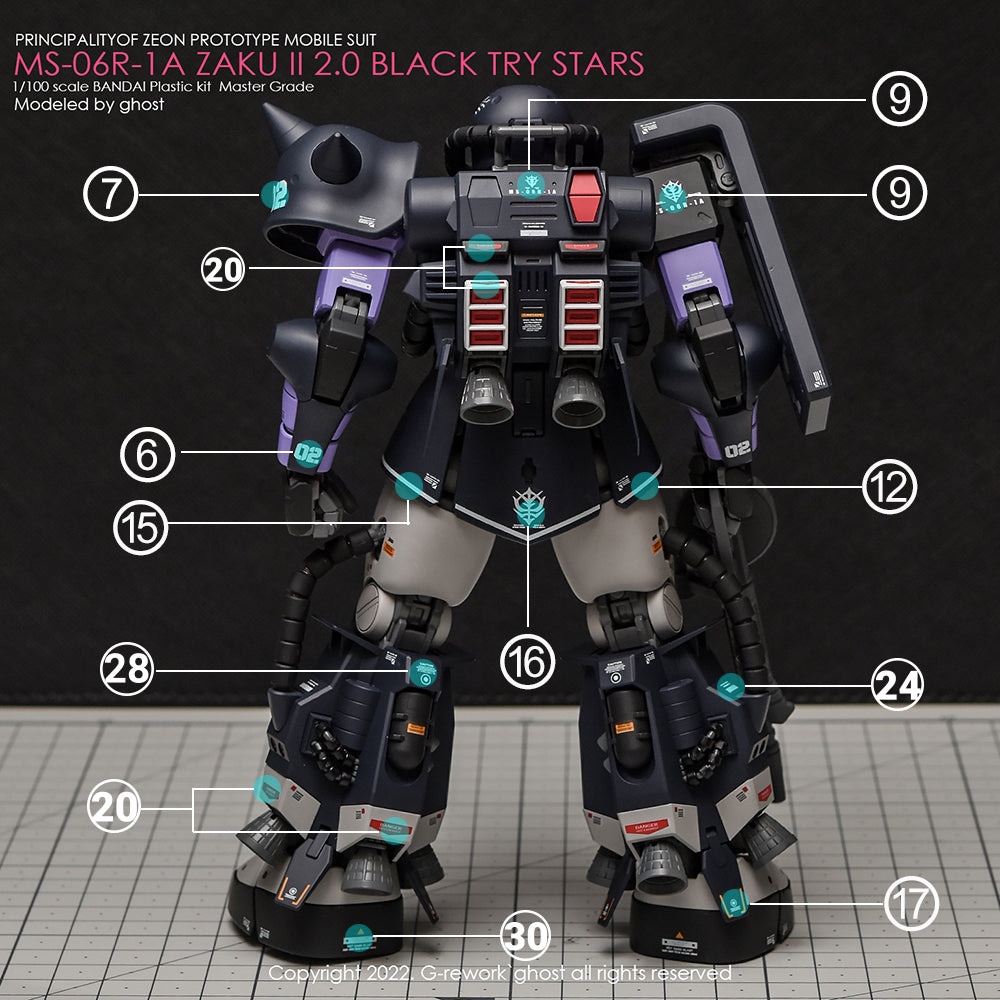 G-REWORK - [MG] BLACK TRY STARS ZAKU 2.0 Water Decal