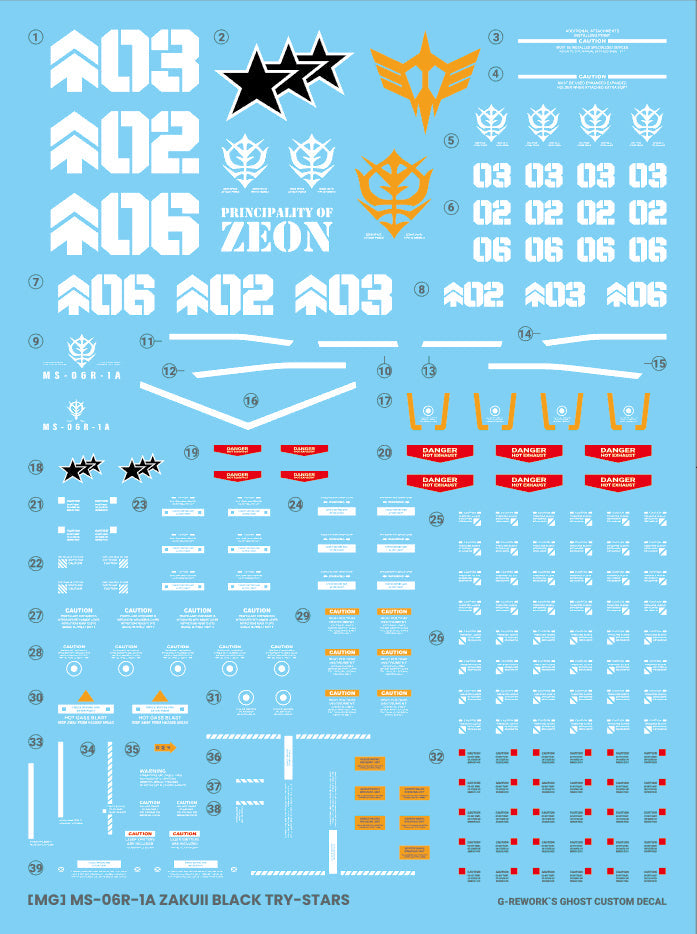 G-REWORK - [MG] BLACK TRY STARS ZAKU 2.0 Water Decal