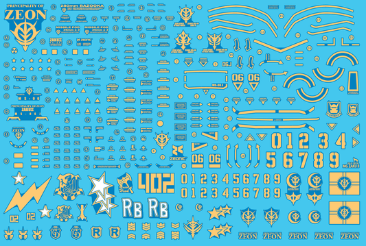 MG CHAR’S ZAKU II GOLD HOLO WATER DECAL