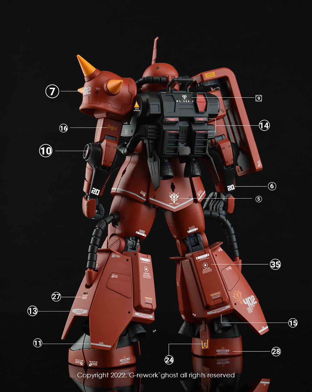 G-REWORK - [MG] JOHNNY RIDDEN`S ZAKU Ver 2.0 Water Decal