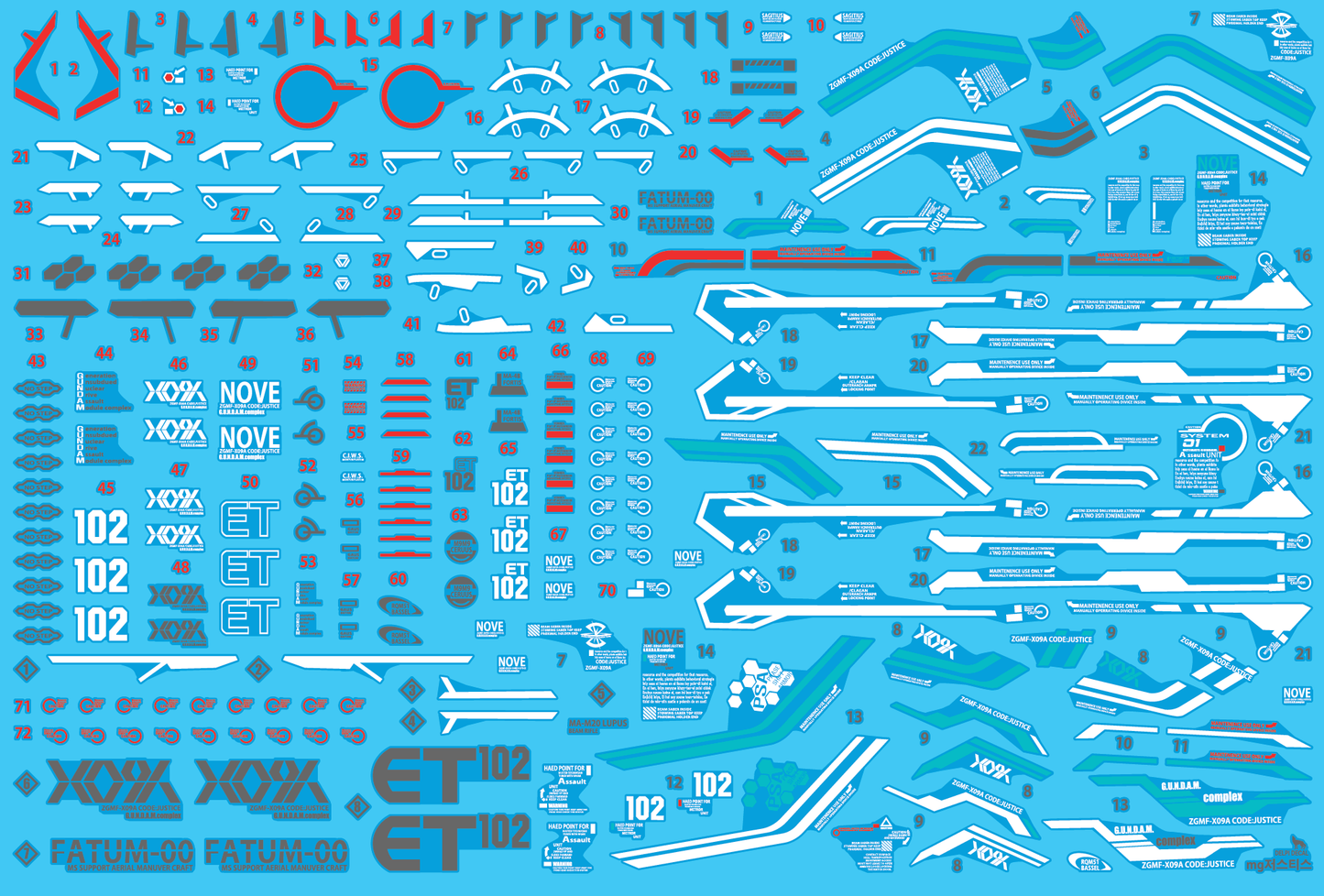 MG Justice WATER DECAL