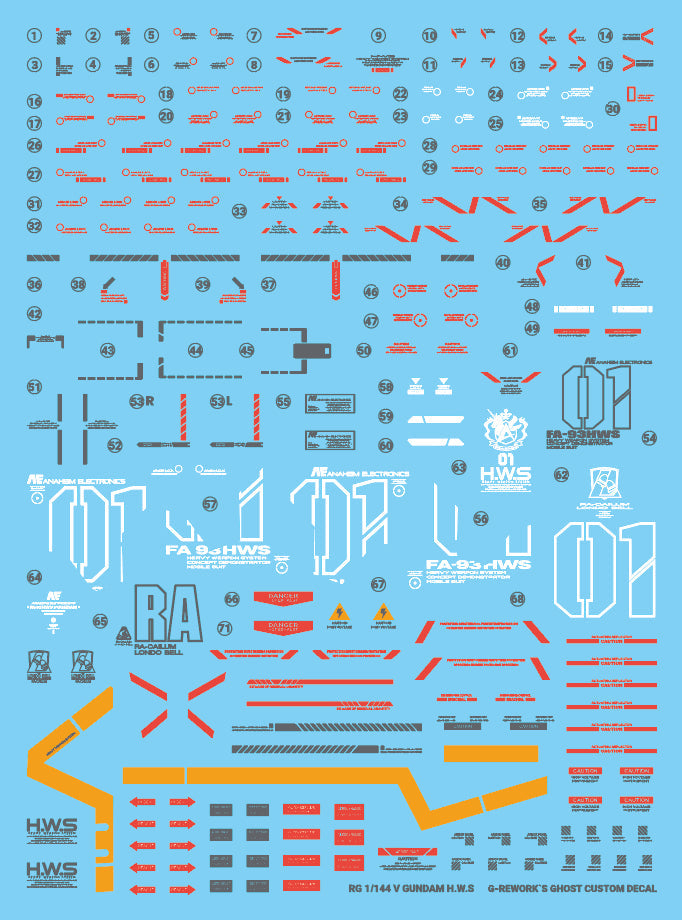 G-REWORK - [RG] RX-93 Nu GUNDAM H.W.S (Heavy Weapon System) Water Decal