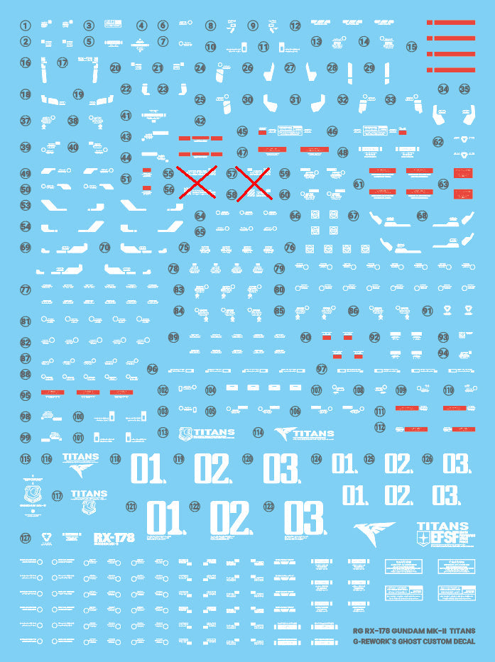 G-REWORK - [RG] RX-178 MK-II GUNDAM [TITANS] Water Decal