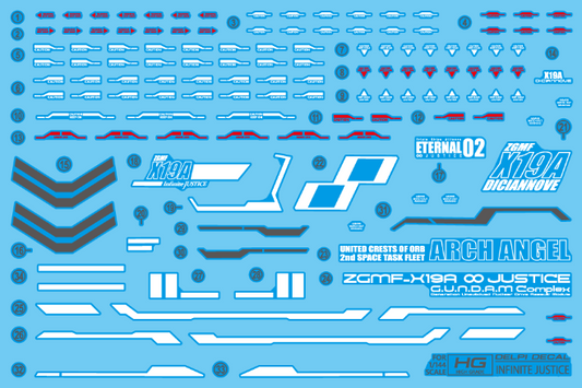 HG INFINITE JUSTICE WATER DECAL