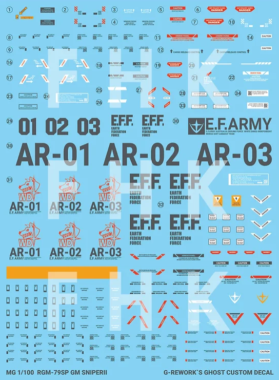 G-REWORK - [MG] RGM-79SP GM Sniper II [White Dingo] Water Decal