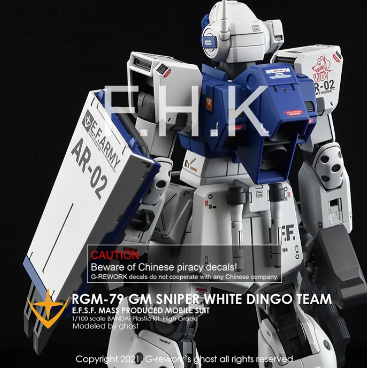 G-REWORK - [MG] RGM-79SP GM Sniper II [White Dingo] Water Decal