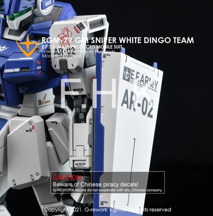 G-REWORK - [MG] RGM-79SP GM Sniper II [White Dingo] Water Decal