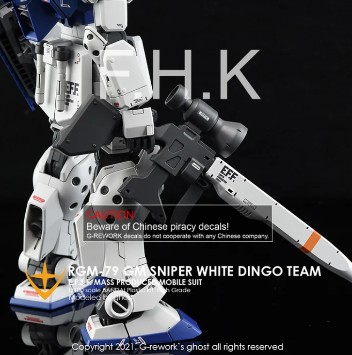 G-REWORK - [MG] RGM-79SP GM Sniper II [White Dingo] Water Decal