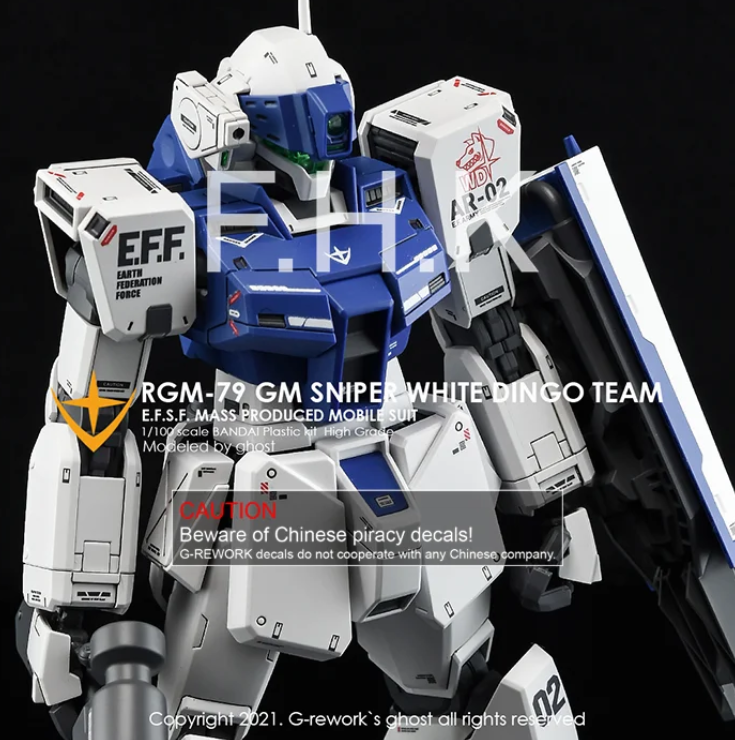 G-REWORK - [MG] RGM-79SP GM Sniper II [White Dingo] Water Decal