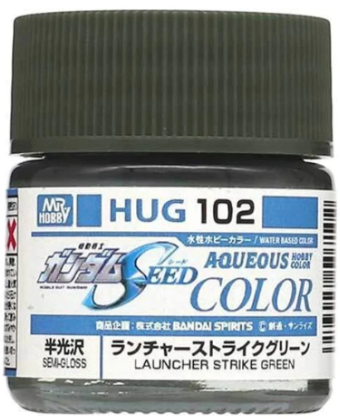 Mr. Hobby Aqueous HUG102 Gundam SEED Launcher Strike Green Semi-Gloss 10ml