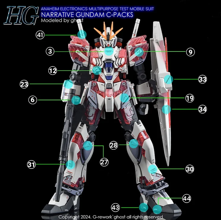 G-REWORK - [HG] RX-9/C Gundam Narrative [C-Packs] Water Decal