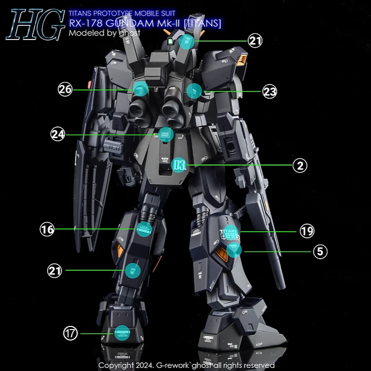 G-REWORK - [HG] RX-178 Gundam Mk-II [Titans] Water Decal