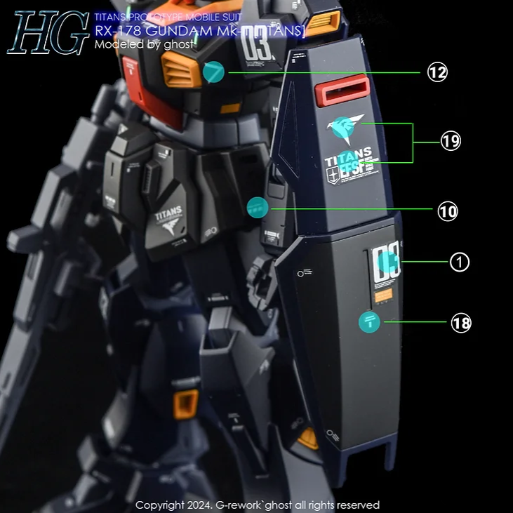 G-REWORK - [HG] RX-178 Gundam Mk-II [Titans] Water Decal