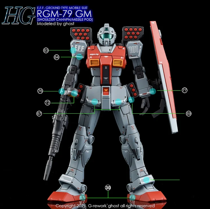 G-REWORK - [HG] RGM-79 GM [Missile Pod] Water Decal