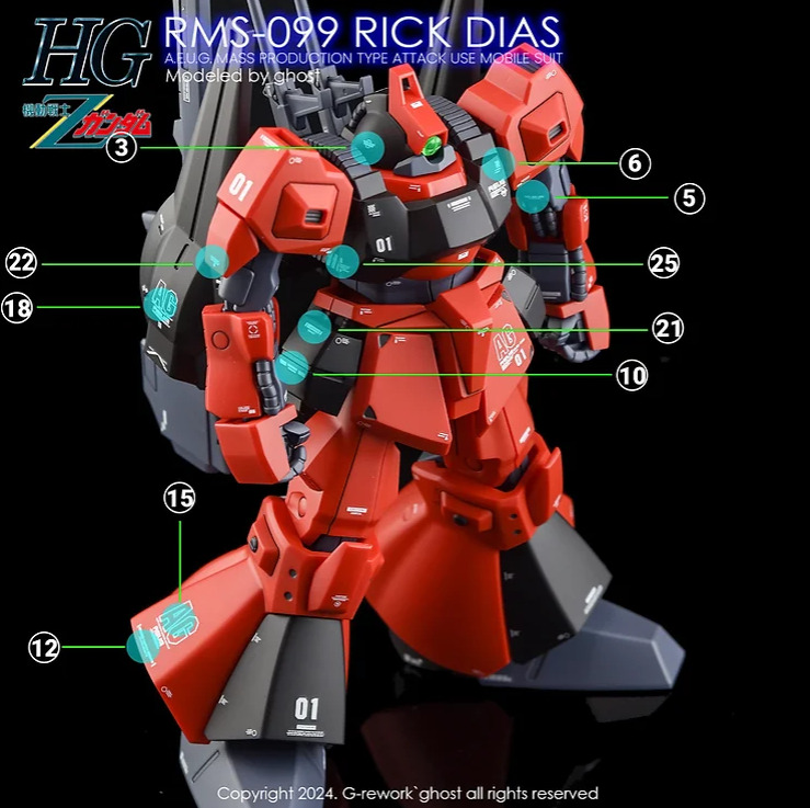 G-REWORK - [HG] RMS-099 Rick Dias Water Decal