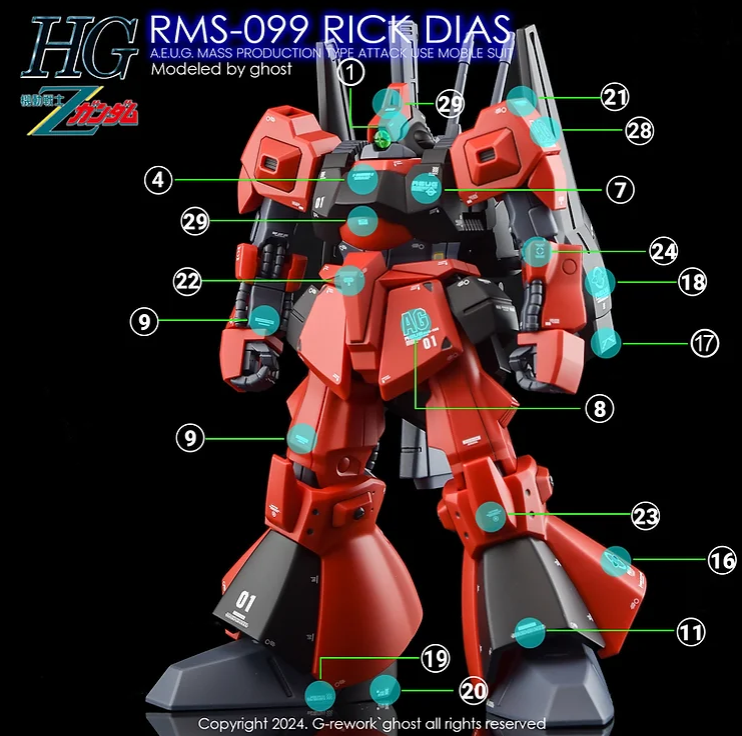 G-REWORK - [HG] RMS-099 Rick Dias Water Decal