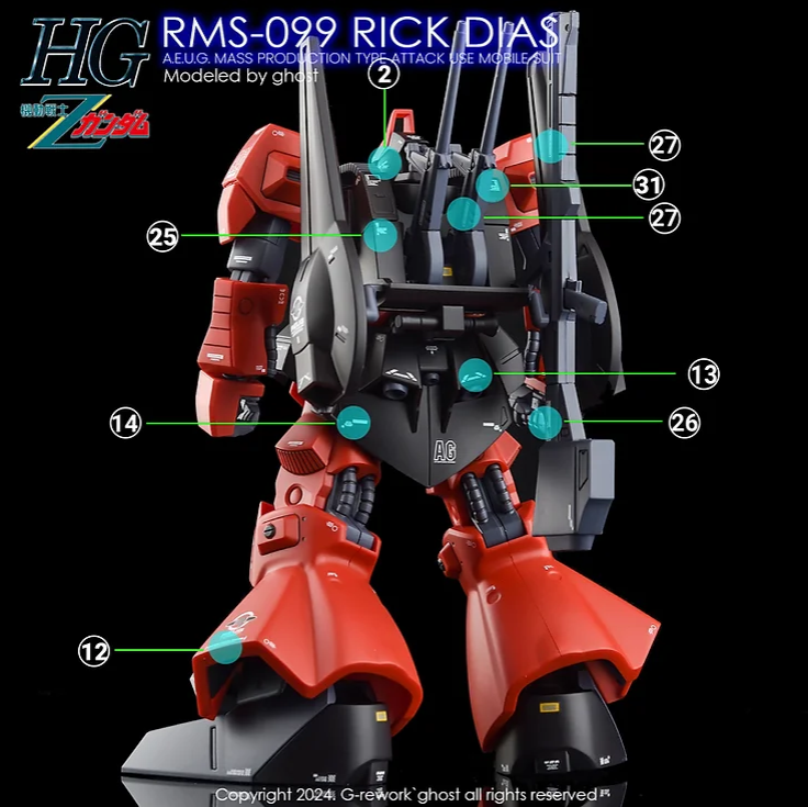 G-REWORK - [HG] RMS-099 Rick Dias Water Decal