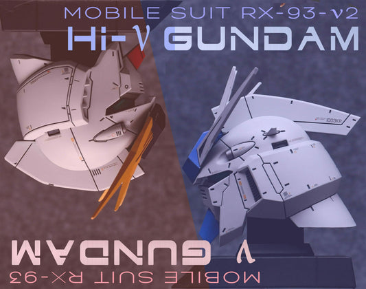 AOK # 06 1/35 Hi-V and Nu Gundam Headbusts Full Resin Kit Combo [INCLUDE LED]