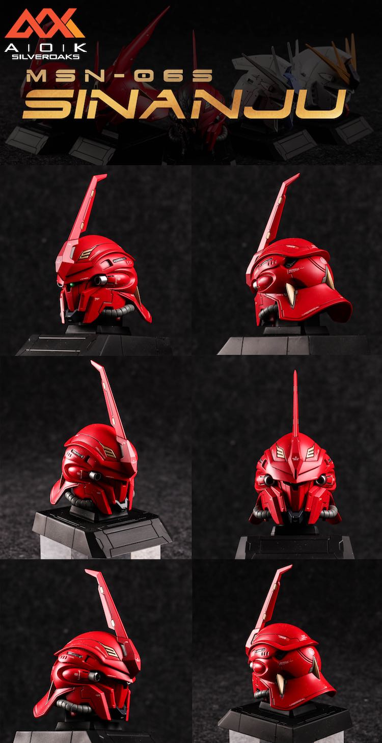 AOK #07 1/35 Sazabi + Sinanju  +  Sinanju damage Headbusts Full Resin Kit Combo [INCLUDE LED]