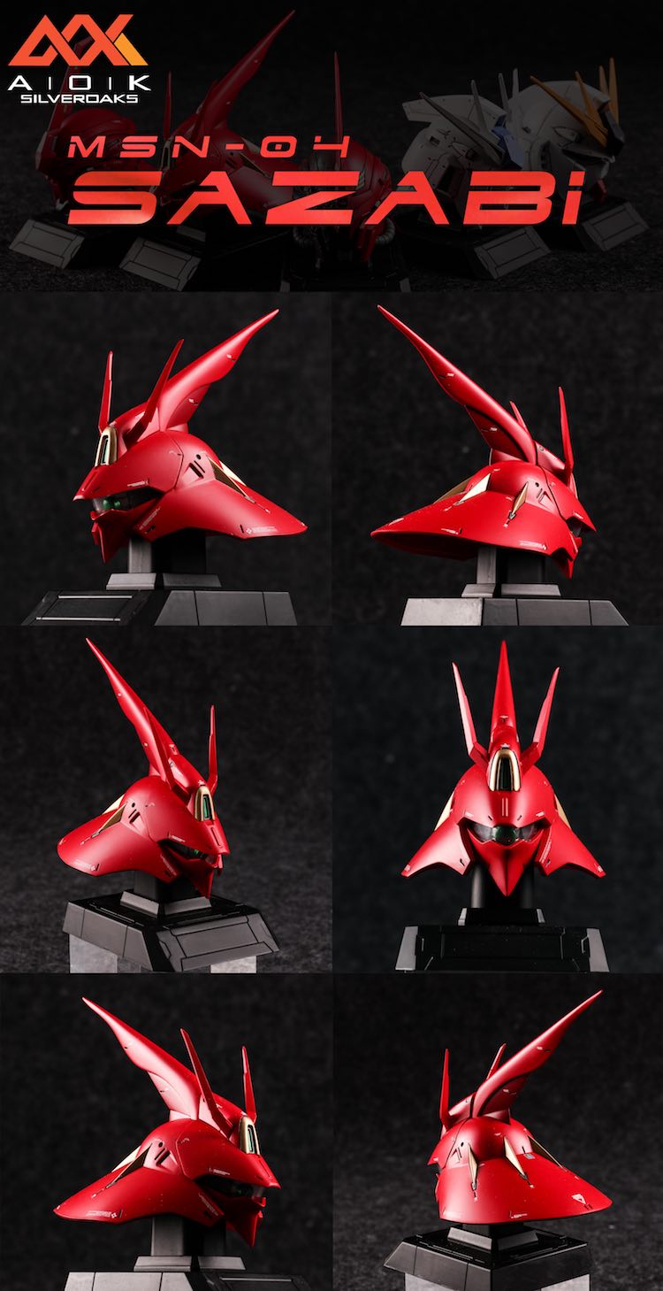 AOK #07 1/35 Sazabi + Sinanju  +  Sinanju damage Headbusts Full Resin Kit Combo [INCLUDE LED]
