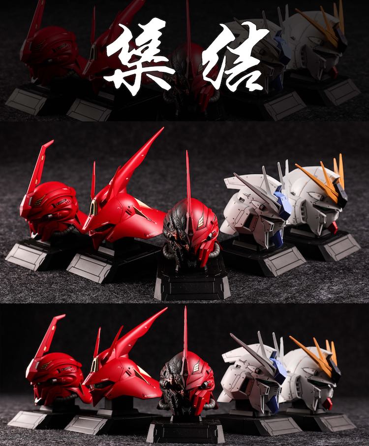 AOK #07 1/35 Sazabi + Sinanju  +  Sinanju damage Headbusts Full Resin Kit Combo [INCLUDE LED]