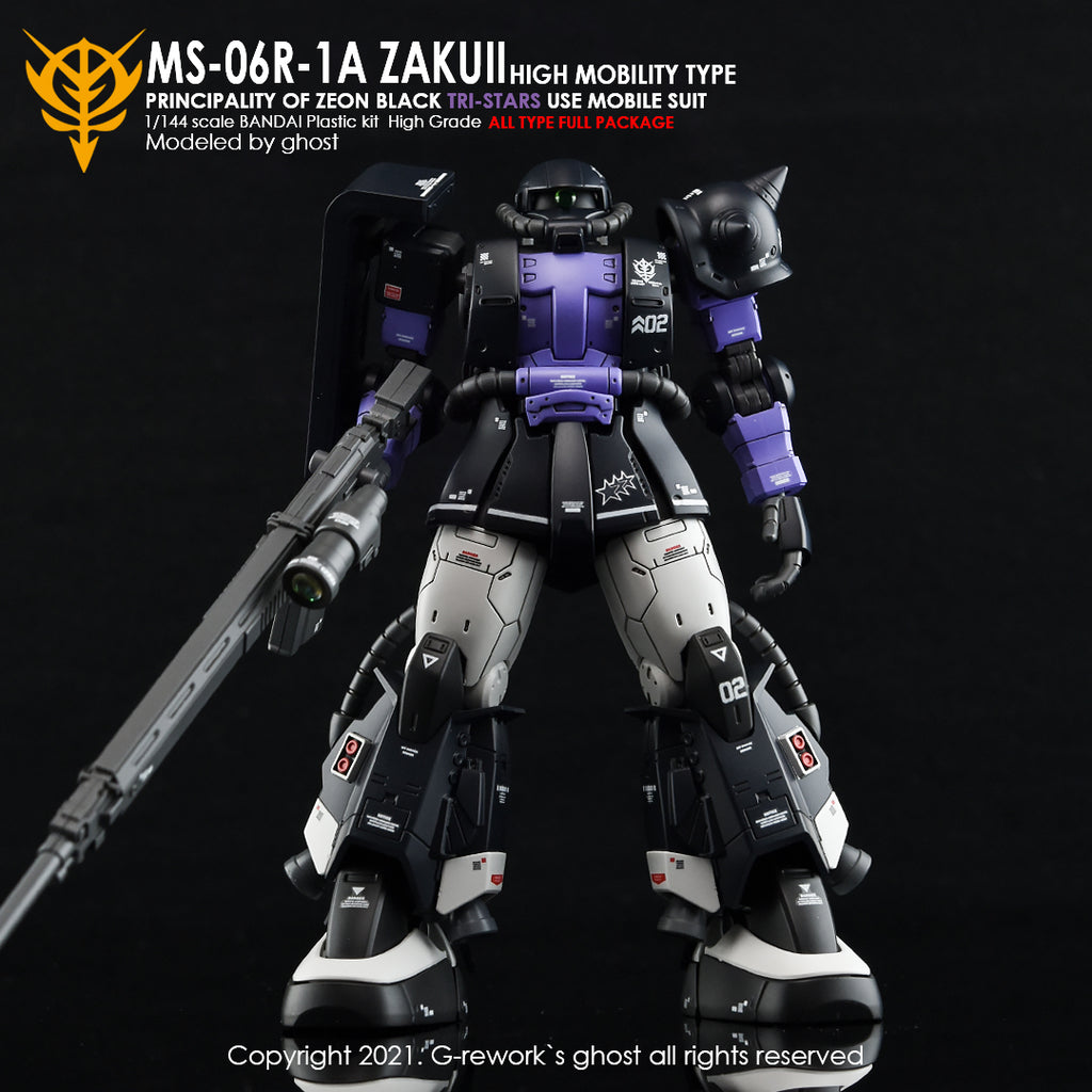 G-REWORK - [HG] ORIGIN MS-06R-1A ZAKUII (BLACK TRI-STARS FULL SET) Water Decal