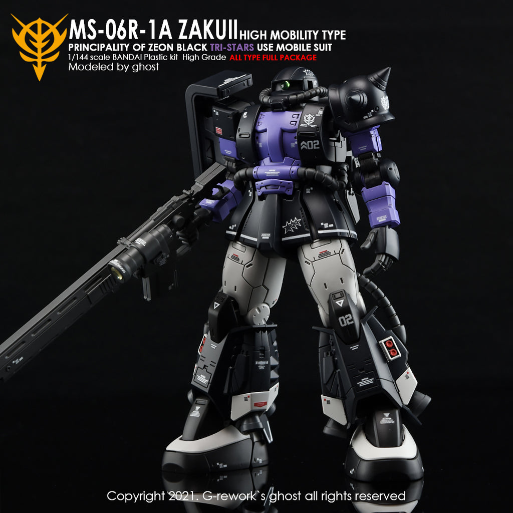 G-REWORK - [HG] ORIGIN MS-06R-1A ZAKUII (BLACK TRI-STARS FULL SET) Water Decal