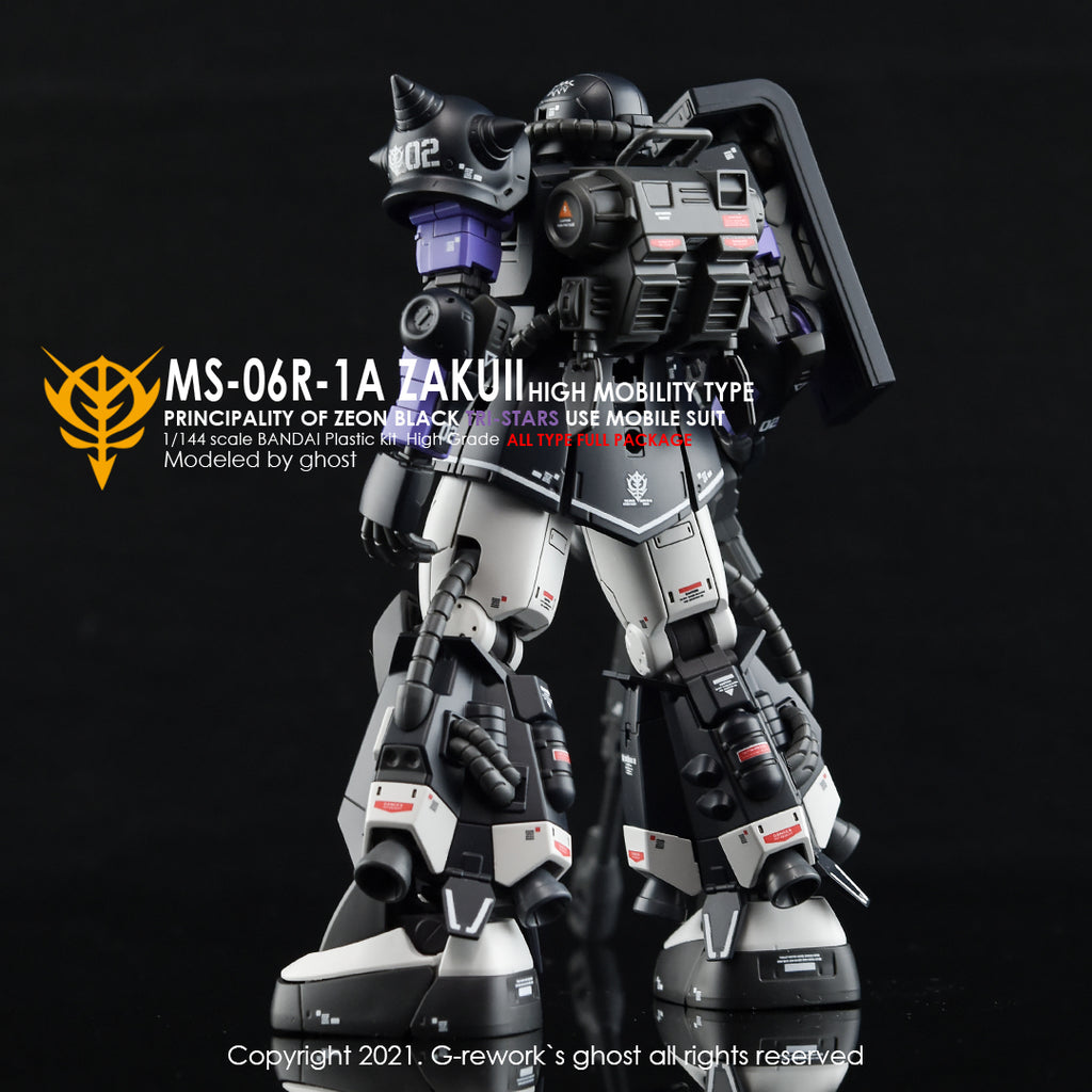 G-REWORK - [HG] ORIGIN MS-06R-1A ZAKUII (BLACK TRI-STARS FULL SET) Water Decal