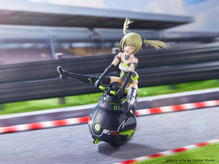 Frame Arms Girl x Maruttoys Innocentia (Racer Ver.) and Noseru (Racing Specs Ver.)