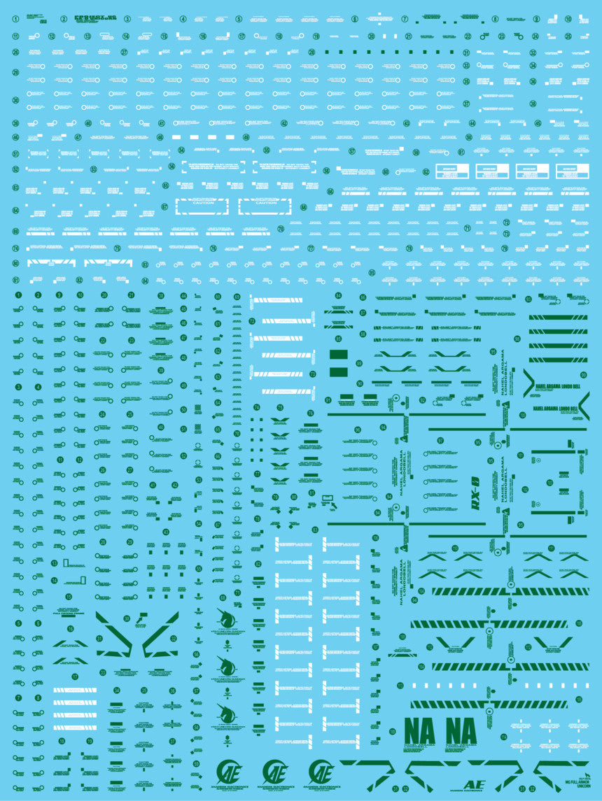 MG FULL ARMOR UNICORN GREEN HOLO WATER DECAL